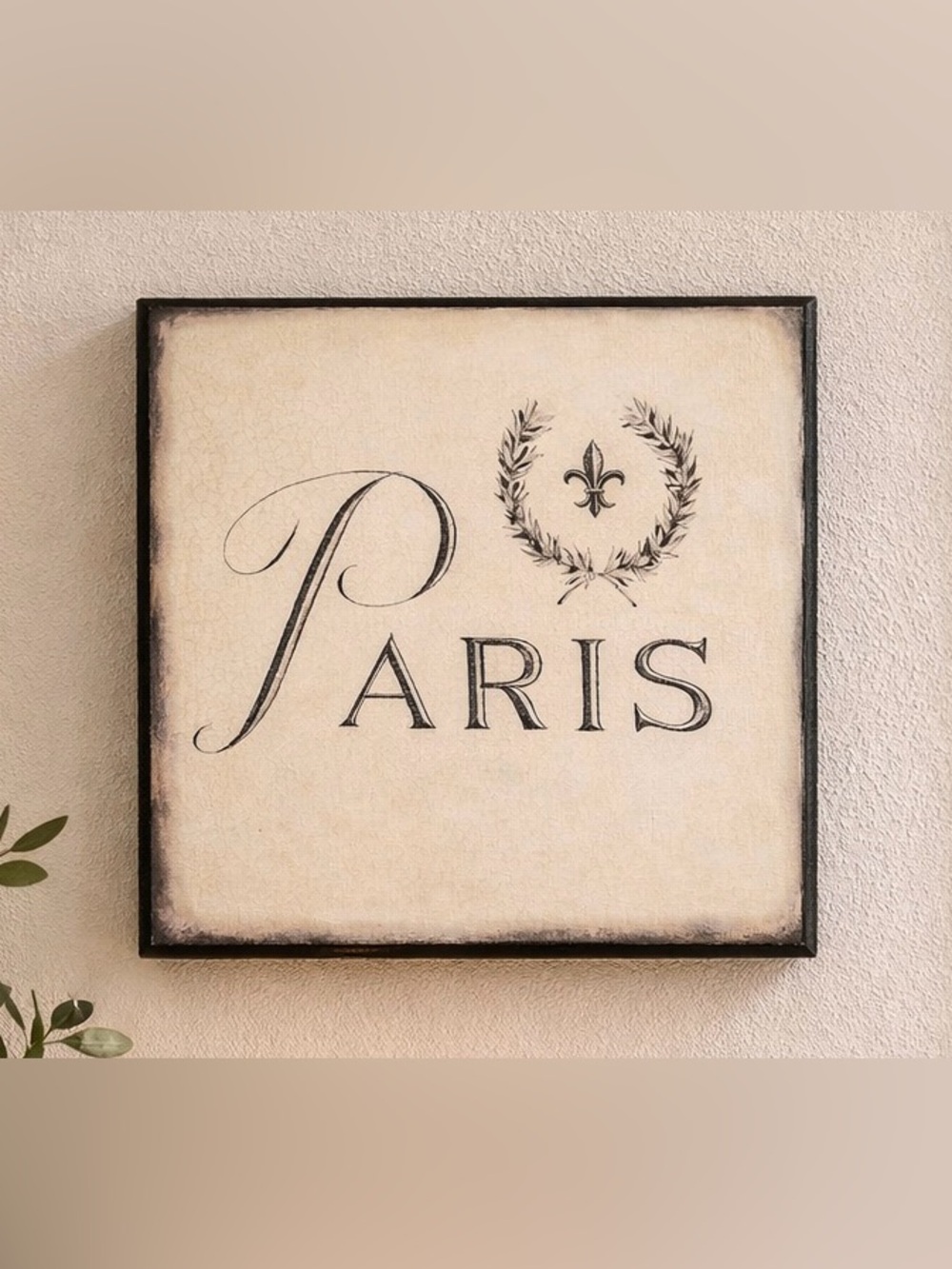 Paris Wall Art Decor | Marco Fabiano French Script Vintage Home Accent 12x12